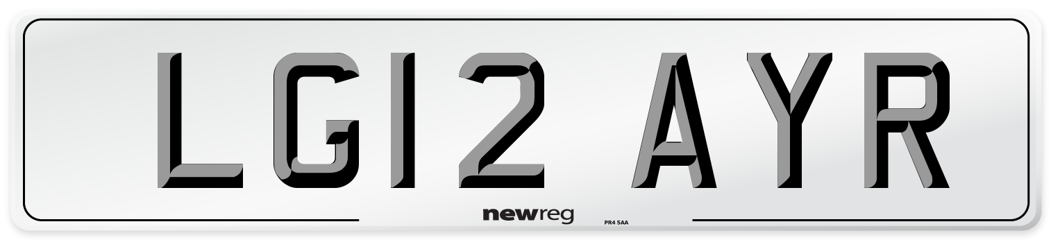 LG12 AYR Number Plate from New Reg